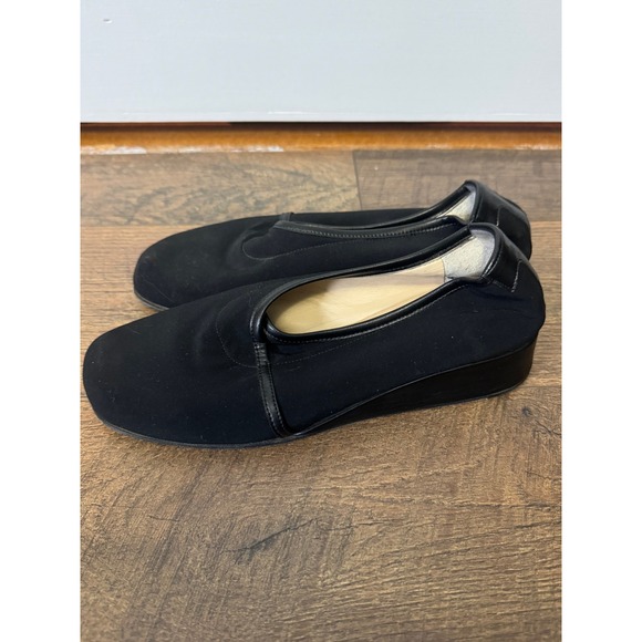 Taryn Rose Black Stretch Comfort Wedge Slip-On Shoes Size 38 - Picture 4 of 7